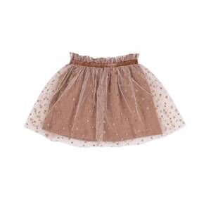 NEW EMC girl's jersey mesh overlay skirt in bronze/camel